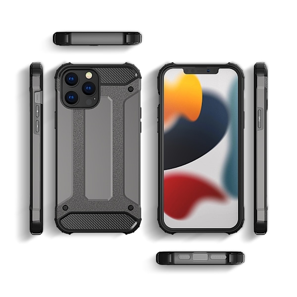 Hybrid Armor Tough Rugged Skal iPhone 13 Pro - Silver Silver