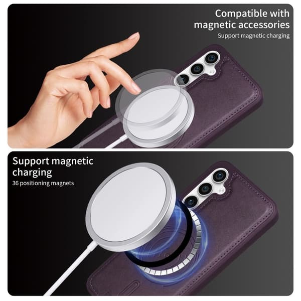 BETOPNICE Samsung Galaxy S23 FE Plånboksfodral Konstläder - Lila