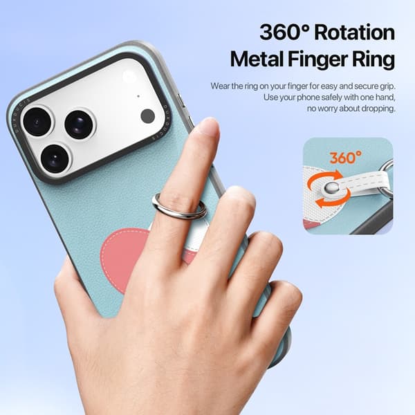 DUX DUCIS Mobilskal till iPhone 17 Pro med Fingerring/Rem Luvy Series Blå