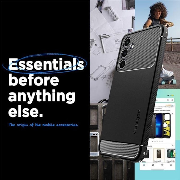 Spigen Galaxy A25 5G Mobilskal Rugged Armor - Matte Svart