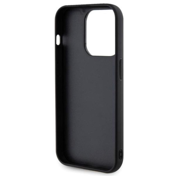Guess iPhone 15 Pro Mobilcover Quiltet Metal Logo - Sort