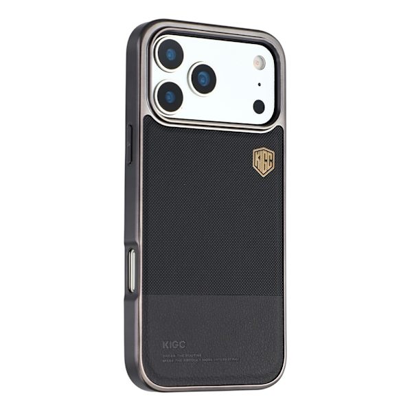 KIGC Mobilskal till iPhone 17 Pro Max Electroplating PC + TPU + PU Svart