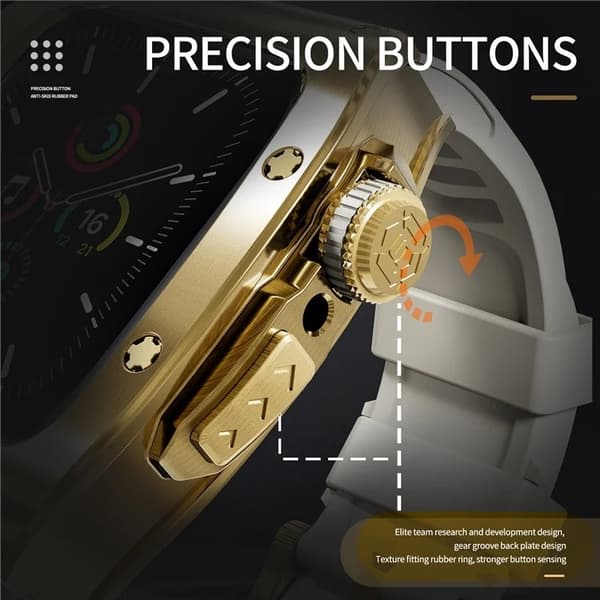 SHELLBOX Apple Watch SE 44mm Armband Silikon Metal - Vit