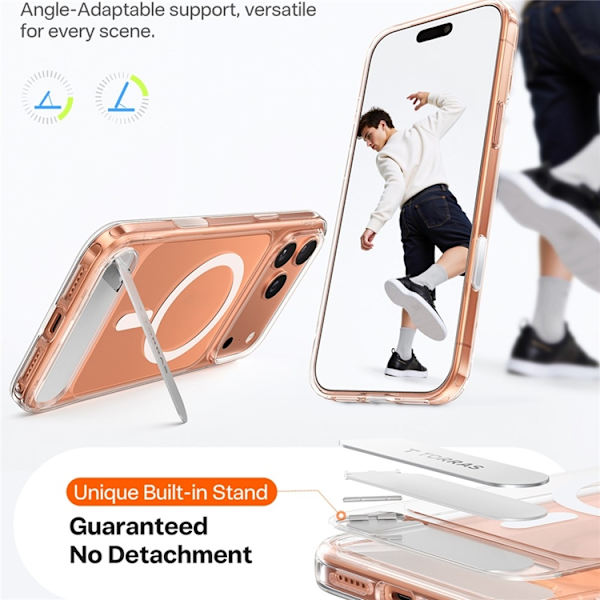 TORRAS Mobilskal till iPhone 17 Pro MagSafe Kickstand - Transparent Transparent