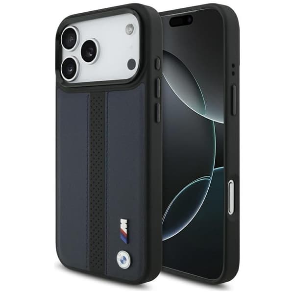 BMW Mobilskal till iPhone 17 Pro Max MagSafe M Perforated Stripe Logo - Marinblå Blå