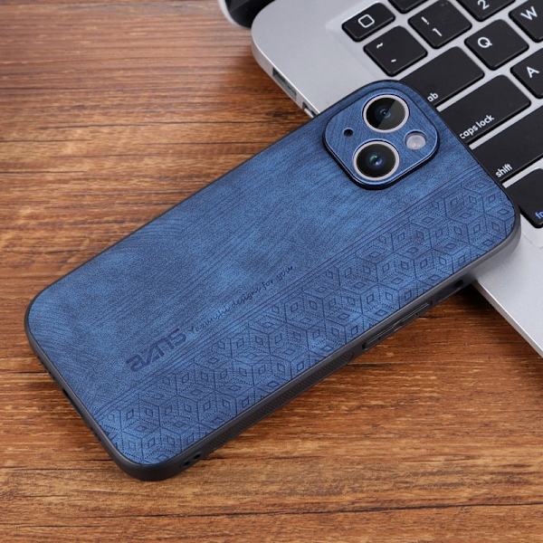 AZNS Mobilskal till iPhone 15 Plus Anti-Scratch PU Läder - Blå