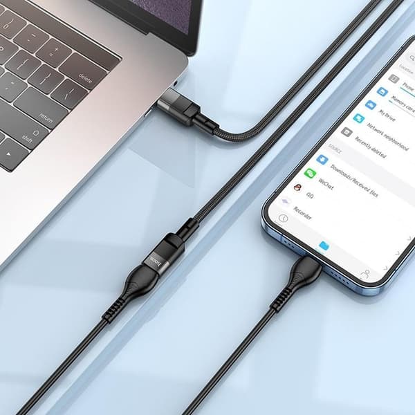 HOCO USB-C - USB-C 3A Kabel 1.2m U107 forlænger - Sort Svart