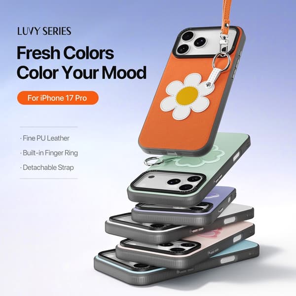 DUX DUCIS Mobilskal till iPhone 17 Pro med Fingerring/Rem Luvy Series Orange
