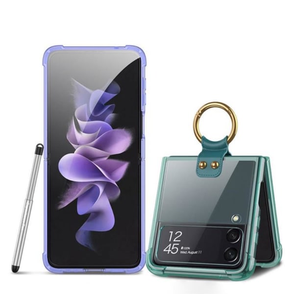 GKK Galaxy Z Flip 4 Case Ringholder med Stylus Pen - Pink