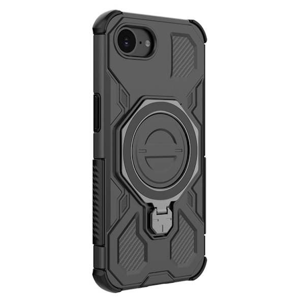 Mobilskal till iPhone 16e Shockproof Plast Med Rotating Kickstand - Svart