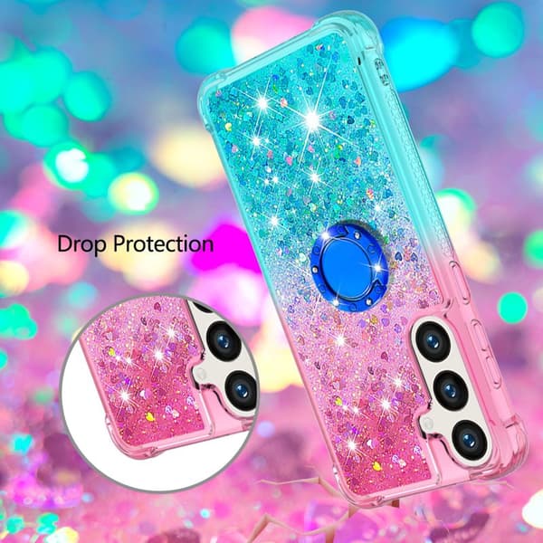 Mobilskal för Samsung Galaxy S26 Plus TPU Kickstand - Rosa+Himmelsblå