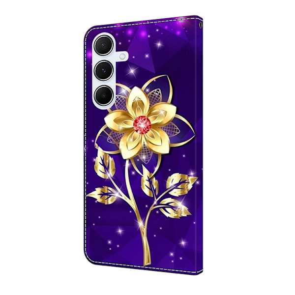 Galaxy A17/A26 Plånboksfodral Konstläder Pattern Printing Lila