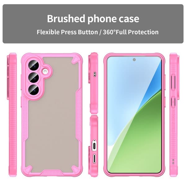Mobilskal för Samsung Galaxy S26 Plus PC + TPU Semi-Transparent - Rosa