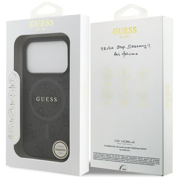 Guess telefontaske til iPhone 17 Pro MagSafe 4G Ring Classic Logo - Sort Svart