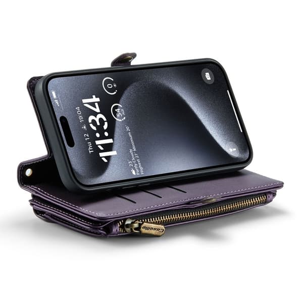 CASEME Plånboksfodral Konstläder till iPhone 16 Pro Max - Lila