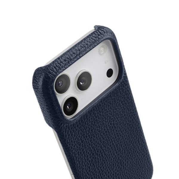 MELKCO Mobilskal till iPhone 17 Pro Max Äkta Läder PC Blå