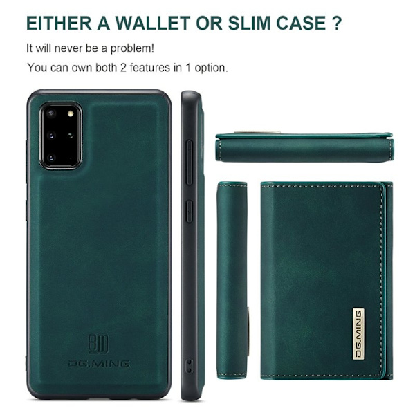 DG.MING Magnetiskt Plånboksfodral för Samsung Galaxy S20 Plus - Grön