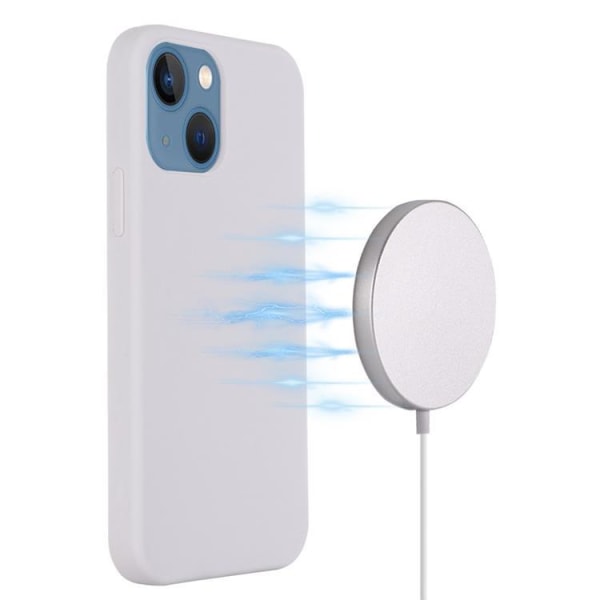Nestemäinen silikoni MagSafe magneettikotelo iPhone 12 Pro Max - Vit
