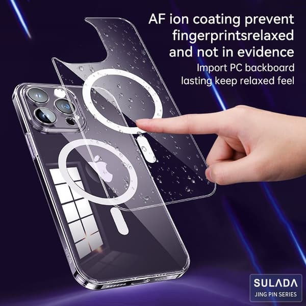 SULADA Mobilskal till iPhone 15 Pro Max TPU+PC MagSafe Transparent