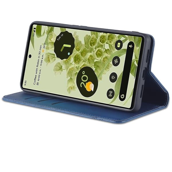 AZNS Google Pixel 6 Plånboksfodral - Praktisk Flip Design Konstläder - Blå