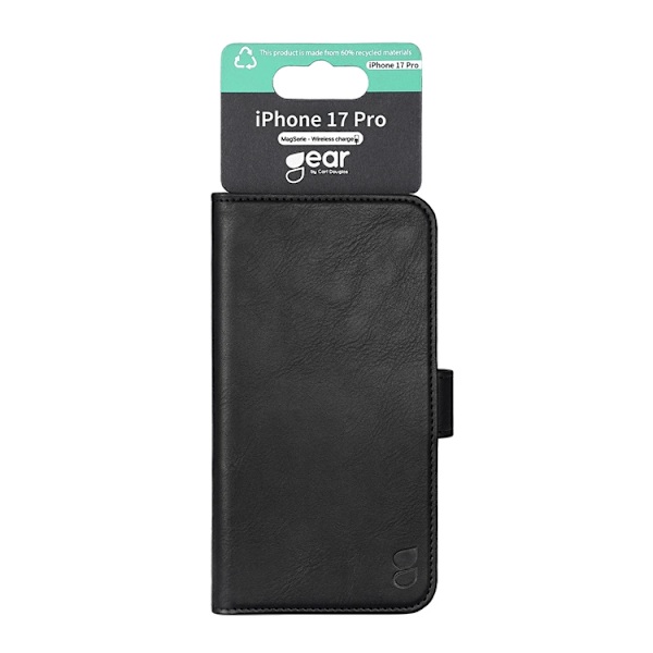 GEAR iPhone 17 Pro Plånboksfodral MagSafe 3 Kortfack Svart