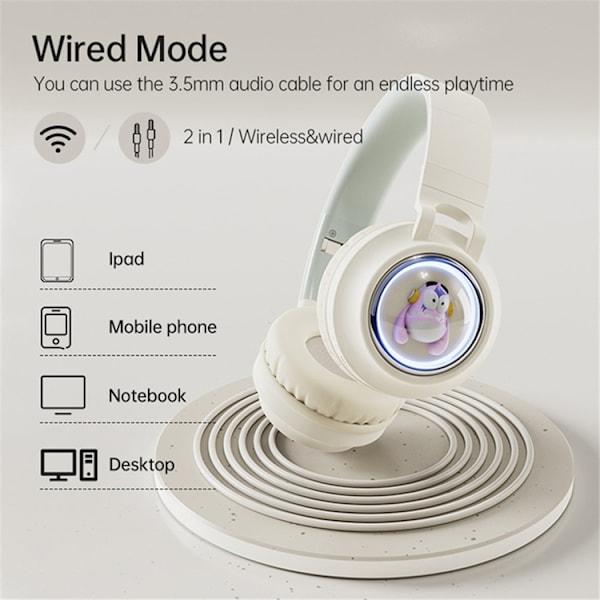 FINGERTIME Over-Ear Hörlurar för Barn Bluetooth BT5.3 Q1 - Blå Blå