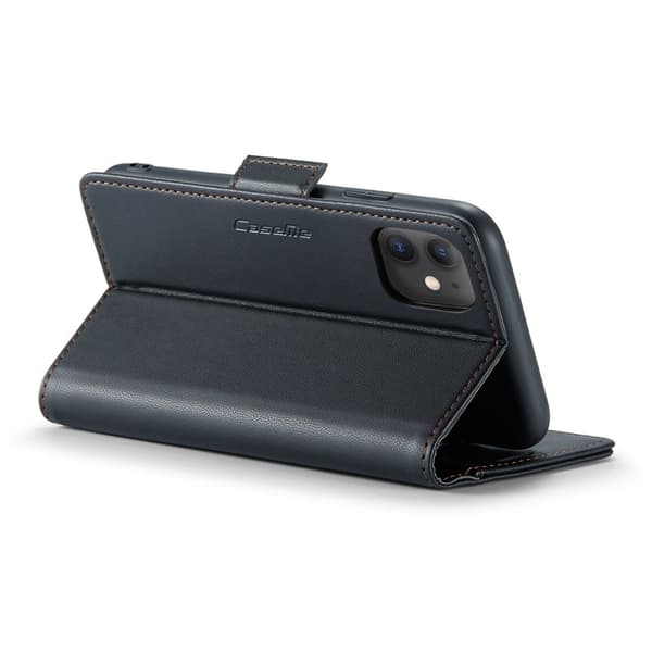 CASEME iPhone 11 Plånboksfodral Konstläder RFID-Skydd Svart