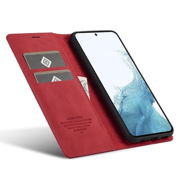 LC.IMEEKE Samsung Galaxy A55 5G Plånboksfodral Konstläder - Röd