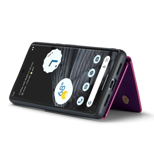 DG.MING M3 Series Konstläder Plånboksfodral för Google Pixel 7 Pro 5G Lila