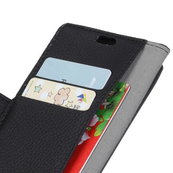 Litchi Skin Wallet Cover til Samsung Galaxy S10 Plus - Sort Black