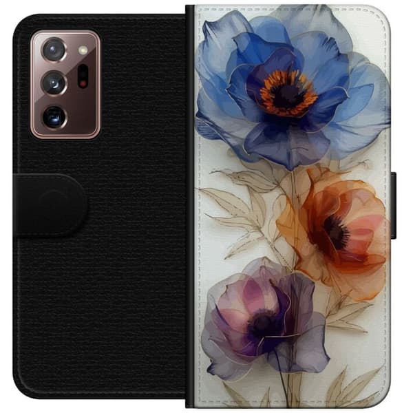 Pung Taske til Samsung Galaxy Note20 Ultra med silkeblomster