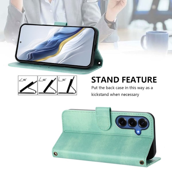 Plånboksfodral för Samsung Galaxy S26 Plus Konstläder Stativ - Mintgrön
