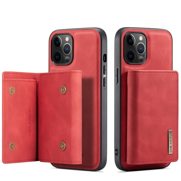 DG.MING iPhone 13 Pro Max Skal samt Wallet med Kickstand - Röd Red
