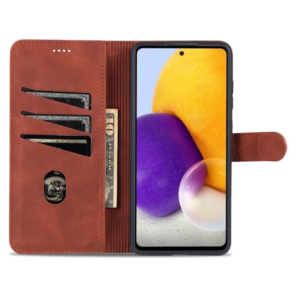 AZNS Samsung Galaxy A72 Plånboksfodral Konstläder - Röd