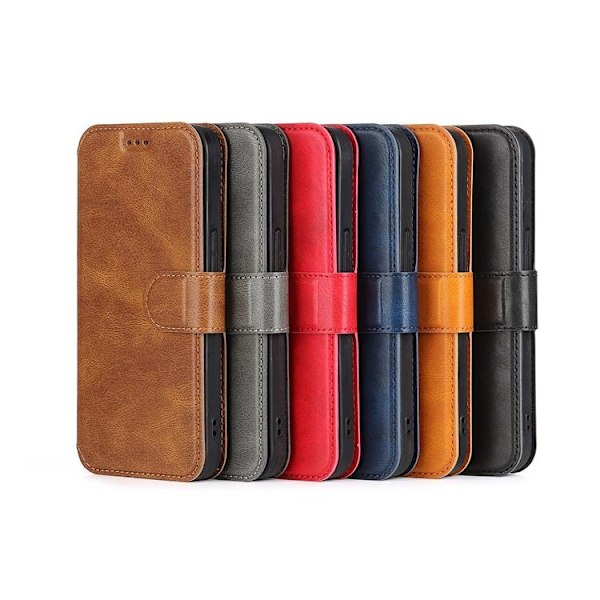 BOOM iPhone 14 Pro Plånboksfodral Calfskin - Grå