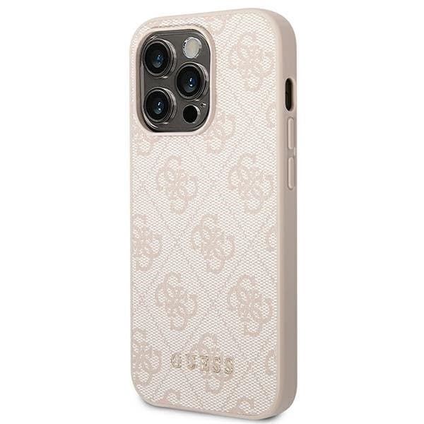 GUESS iPhone 14 Pro Max Skal Metall Gold Logo - Rosa
