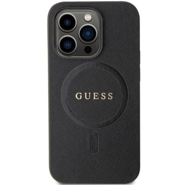 Guess iPhone 13 Pro/13 Mobilskal Magsafe Saffiano - Sort