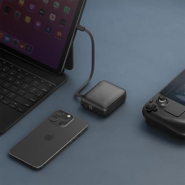 Energea PowerBank 10000mAh 35W USB-C Kabel - Grå Grå
