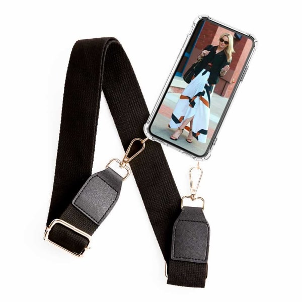 Boom iPhone 5/5S/SE etui med mobil halskæde - Bælte Sort Belt Black