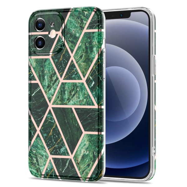 BOOM - Grid skal till iPhone 12 Mini - Grön Marmor Grön