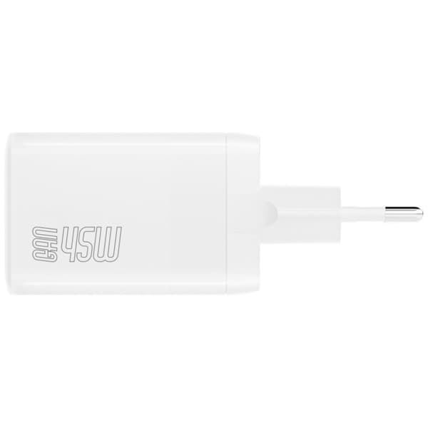 4smarts Vægoplader PDPlug Dual 45W GaN 2xUSB-C - Hvid