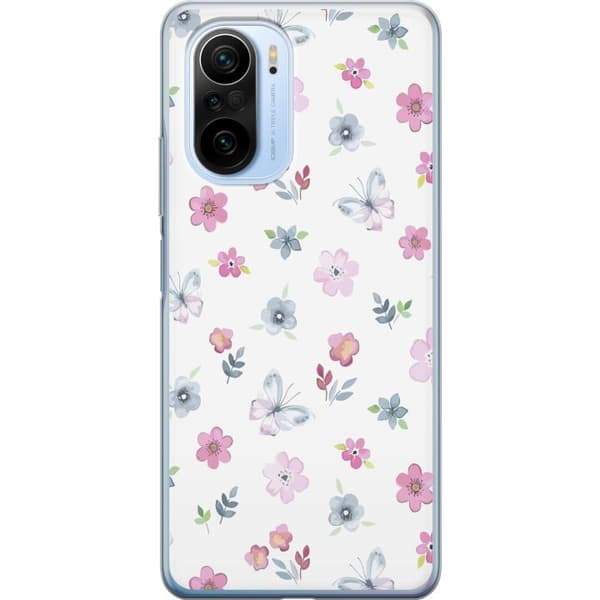 Telefontaske til Xiaomi Mi 11i med blomster og sommerfugle