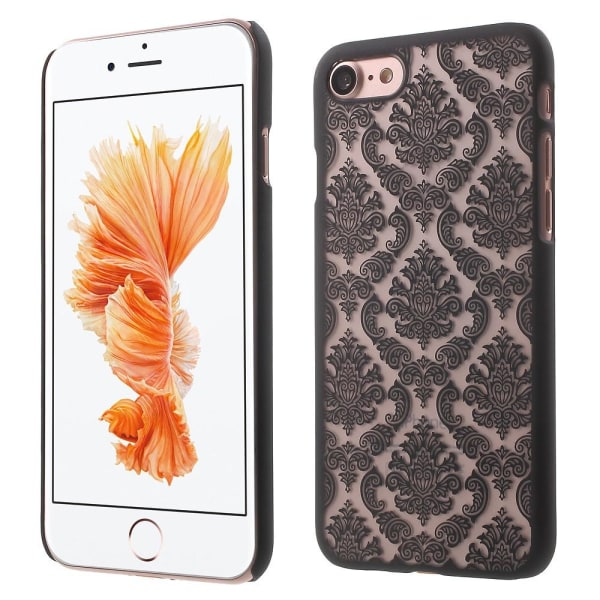 Damask Flowers Mobilskal til iPhone 7/8/SE 2020 - Sort Black