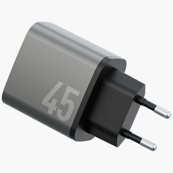 Energea Vægoplader 2xUSB-C 45W - Grå Grå