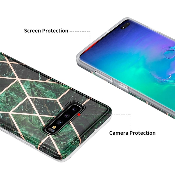 BOOM - Grid skal Galaxy S10 Plus - Svart Marmor Svart