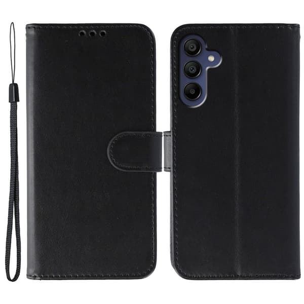 Samsung Galaxy S26 Plus Plånboksfodral Konstläder Flip med Rem - Svart