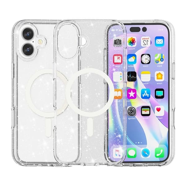 Mobilskal till iPhone 17 MagSafe Puderglitter - Vit Vit