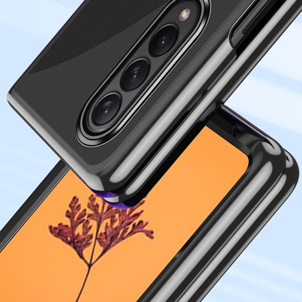 Galaxy Z Fold 4 Skal Plating Metallic Frame - Blå Blå