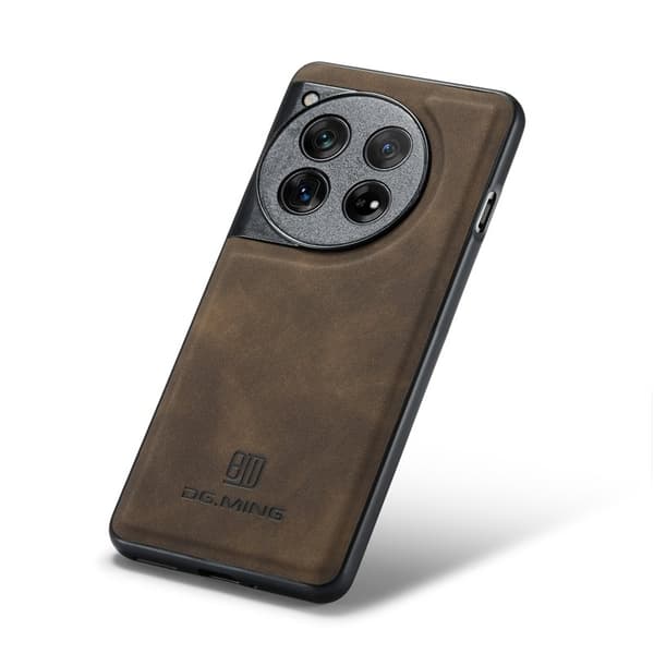 DG.MING Mobilskal till OnePlus 12 5G Läder+PC+TPU Stöttålig - Brun