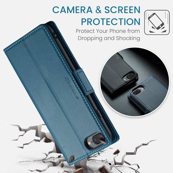 CASEME Plånboksfodral Konstläder för iPhone 6 Plus - Blå